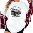 thumbnail image 1 of Women's Vintage Gothic Skull & Roses Book Club Graphic Comfortable T Shirt Short Sleeve Round Neck Top White S-5XL, 1 of 5