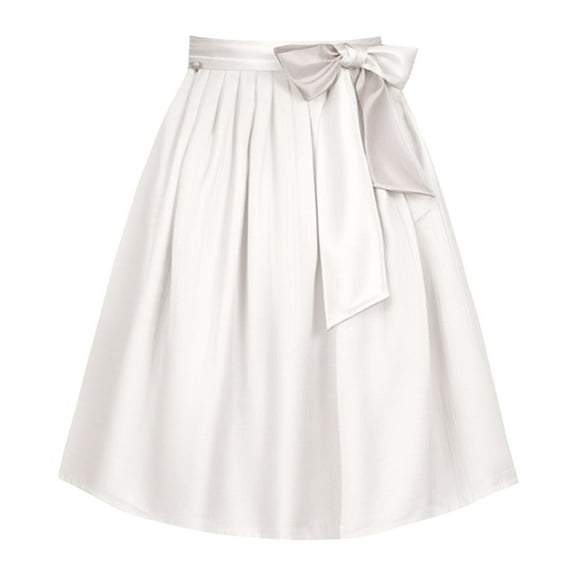 Women's Vintage High Waist Midi Skirt Oktoberfest Skirts (Beige S)