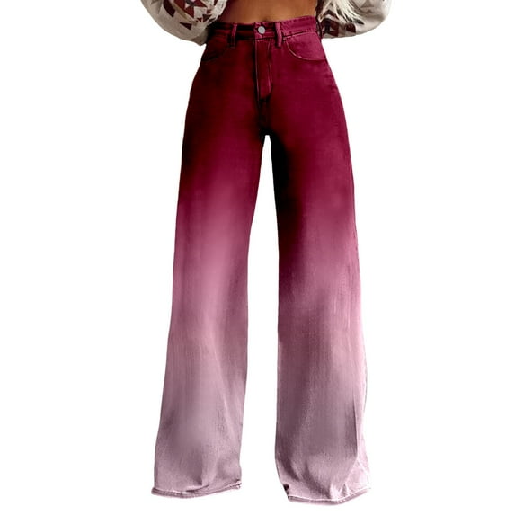 Women's Vintage High Waisted Wide Leg Floral Printed Pull On Baggy Trousers, Comfortable & Fashionable, Multiple Sizes