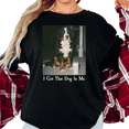 thumbnail image 1 of Women's Vintage "I Got That Dog In Me" Bernese Mountain Dog Meme Graphic Casual T Shirt Short Sleeve Round Neck Top Black S-5XL, 1 of 5