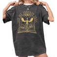 thumbnail image 1 of Women's Vintage "In My Fantasy Era" Dragon & Book Graphic Washed T Shirt Fantasy Book Lover Black S-2XL Plus Size, 1 of 5