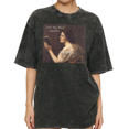 thumbnail image 1 of Women's Vintage "Just One More Chapter" Reading Woman Painting Graphic Washed T Shirt Casual Black S-2XL Plus Size, 1 of 5