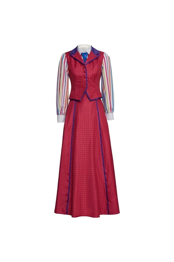 Women's Vintage Katherine Plumber Reporter Costume Set - 1920s-Inspired Outfit with Shirt, Vest, Skirt & Tie