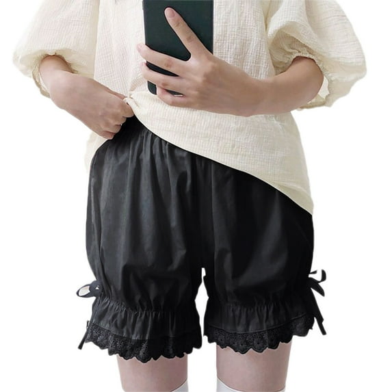 Women's Vintage Lace Shorts - Ruffled Bloomers Underwear - Retro Security Pants