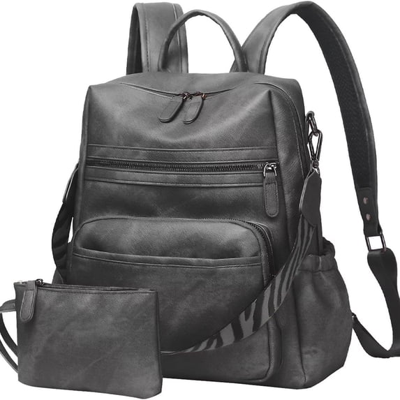 Women's Vintage Leather Backpack Purse,Anti‑theft Daypack Large Travel Backpack Satchel Handbag