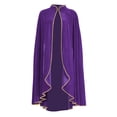 thumbnail image 1 of Women's Vintage Medieval Cloak Stand Collar Velvet Gold Trim Renaissance Cape for Adult, 1 of 5