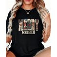thumbnail image 1 of Women's Vintage Merry Christmas Graphic Casual for Holiday Users Graphic Tee Short Sleeve Round Comfortable Neck Top Black S-5XL, 1 of 5