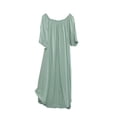 thumbnail image 1 of Women's Vintage Nightgowns Crewneck Puff Sleeve Long Nightshirts Causal Comfy Soft Pajamas Dress, 1 of 5
