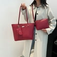 thumbnail image 1 of Women's Vintage PU Leather Handbag Set - 3-Piece Tote, Shoulder Purse & Card Wallet, Fashionable Work & Travel Bags with Gold Hardware, Large Capacity Zip Closure, Gift for Women, 1 of 6