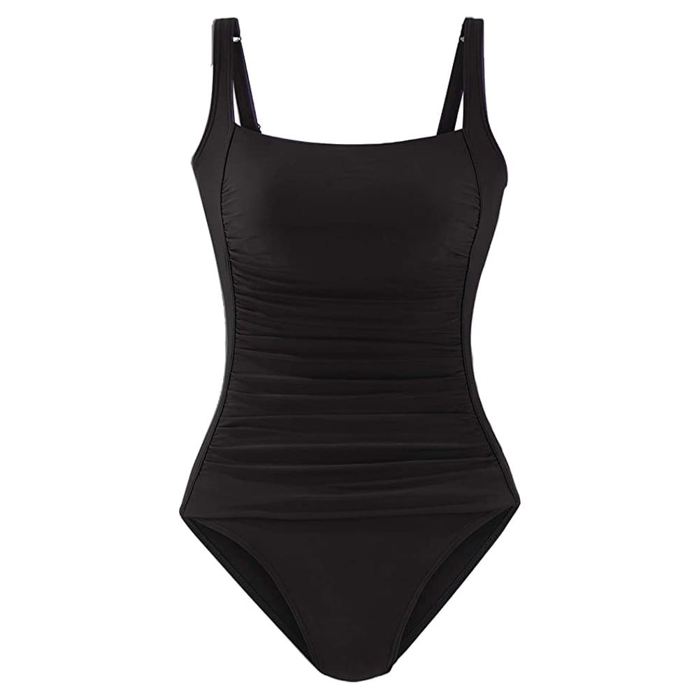 Women's Vintage Padded Push up One Piece Swimsuits Tummy Control