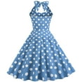 thumbnail image 1 of Women's Vintage Polka Audrey Dress, Women 1950s Halter Retro Cocktail Casual Dress Floral Swing Tea Rockabilly Dresses, 1 of 5
