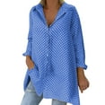 thumbnail image 1 of Women's Vintage Polka Dot Print Long Sleeve Shirt Tunic, 1 of 3