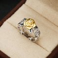 thumbnail image 1 of Women's Vintage Silver Rose Gold Flower Ring, 1 of 4