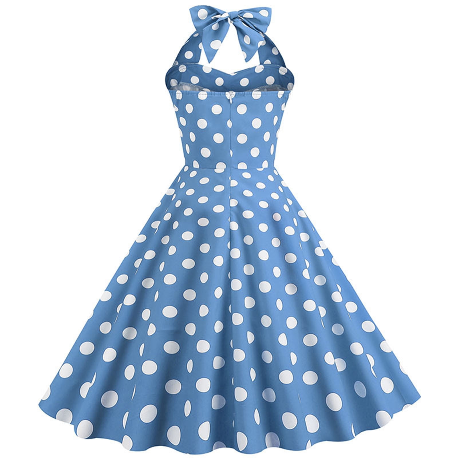 1950S Retro Bow Strap Sleeveless Vintage Dress