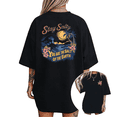 thumbnail image 1 of Women's Vintage "Stay Salty" Beach Wave Palm Tree Graphic T Shirt Tropical Summer Coastal Print Short Sleeve Round Neck Top Black S-5XL, 1 of 5