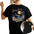 thumbnail image 1 of Women's Vintage "Stay Salty" Beach Wave Palm Tree Graphic T Shirt Tropical Summer Coastal Print Short Sleeve Round Neck Top Black S-5XL, 1 of 5