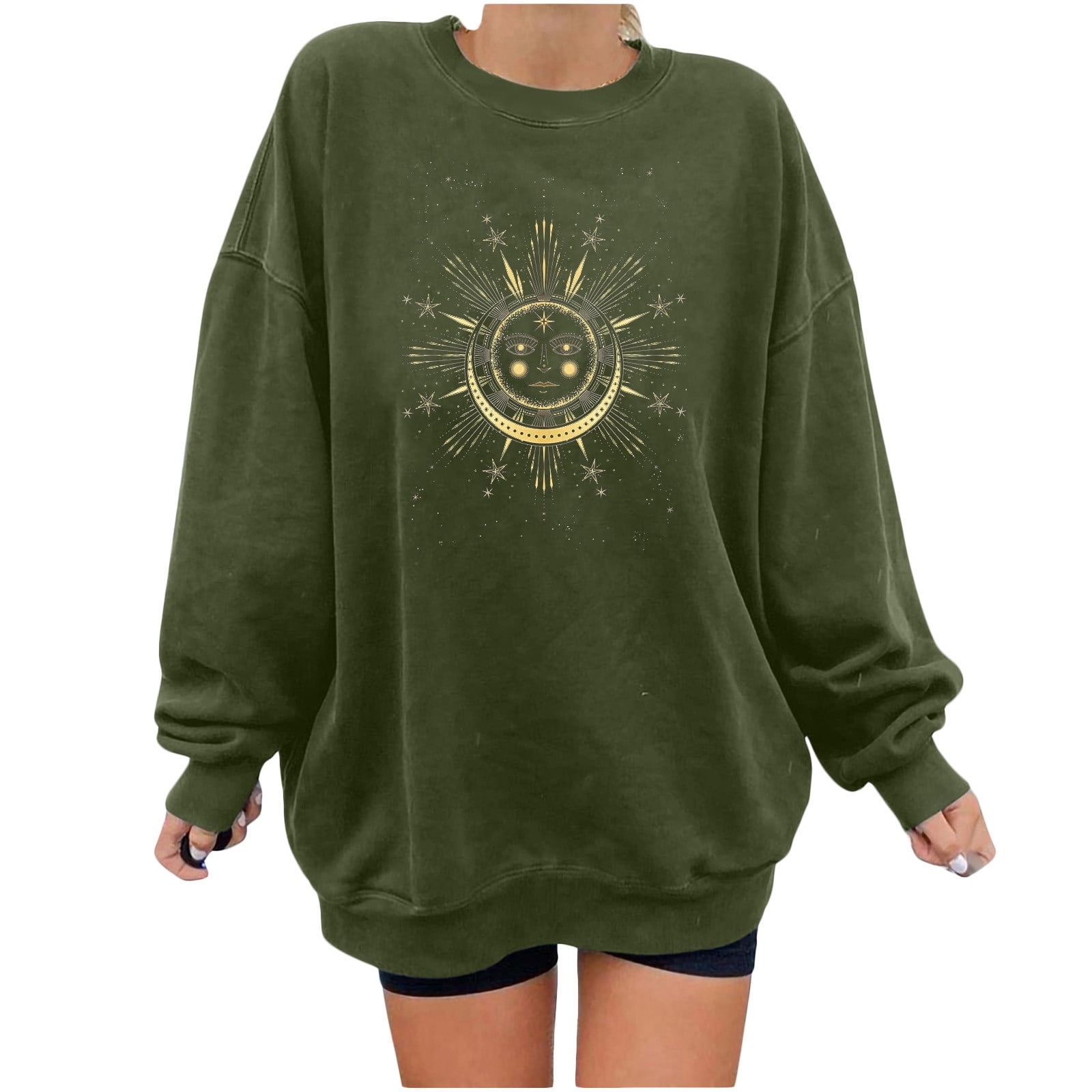 Sun print long online sleeve sweatshirt