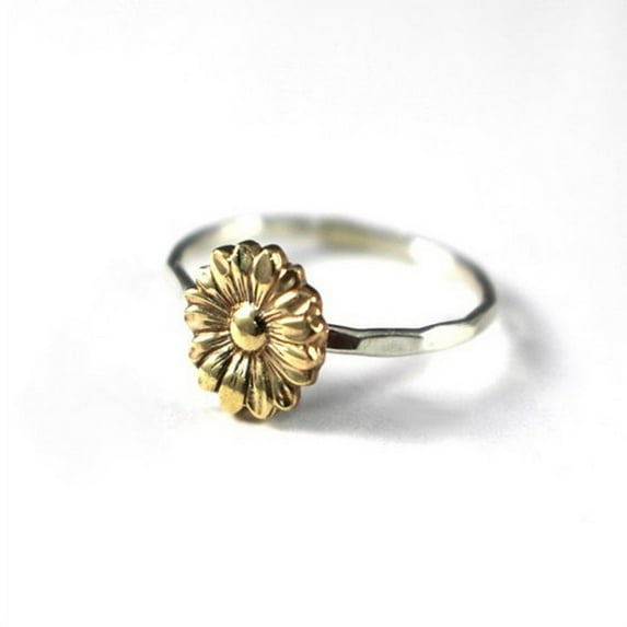 Women's Vintage Sunflower Thai Silver Ring
