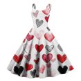 thumbnail image 1 of Women's Vintage Swing Dress A Line Sleeveless Heart Printed Wedding Guest Party Dresses Hot Pink L, 1 of 5