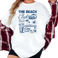 thumbnail image 1 of Women's Vintage "The Beach Club" Stay Salty Retro Collage Graphic Comfortable T Shirt Short Sleeve Round Neck Top White S-5XL, 1 of 5