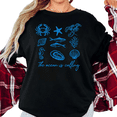 thumbnail image 1 of Women's Vintage "The Ocean Is Calling" Blue Marine Life Collage Graphic Breathable T Shirt Short Sleeve Round Neck Top Black S-5XL, 1 of 5