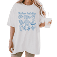 thumbnail image 1 of Women's Vintage "The Ocean Is Calling" Marine Life Graphic T Shirt Beach Ocean Lover Casual Short Sleeve Round Neck Top White S-5XL, 1 of 5