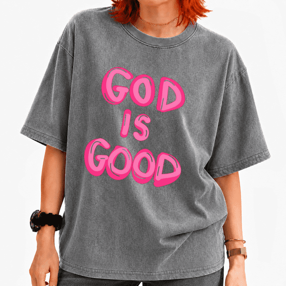 Women's Vintage Washed Bold Text Graphic Tee Summer Casual Crewneck Shirt