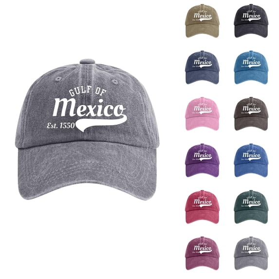 Women's Vintage Washed Denim Printed Baseball Cap