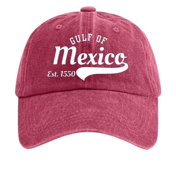 Women's Vintage Washed Denim Printed Baseball Cap