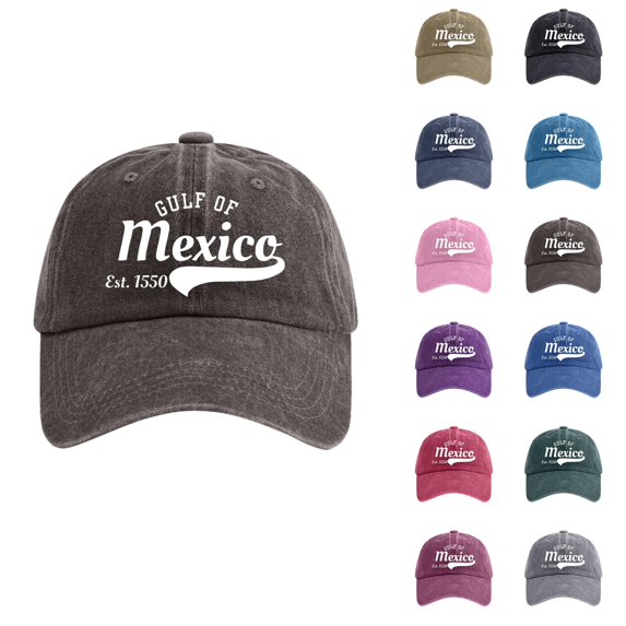 Women's Vintage Washed Denim Printed Baseball Cap