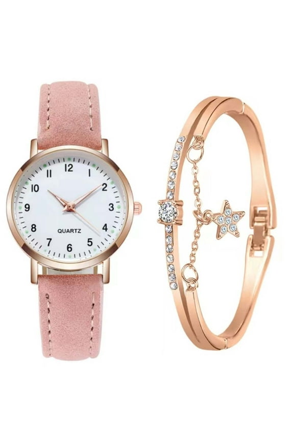 Women's Vintage Watch - Luminous Dial, Leather Strap, Gold Case, Elegant Dress Watch for Women, Perfect Gift for Her