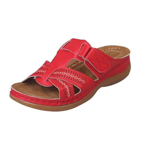 Women's Vintage Wedge Sandals Open Toe Slip On Mules Lightweight Comfort Walking Shoes Platform Gladiator Sandals
