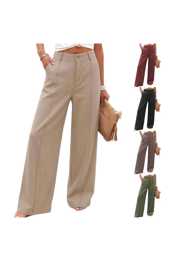 Women's Vintage Wide Leg Denim Jeans, Mid Rise Relaxed Fit with Functional Pockets, Casual Long Pants for Everyday Wear, Flowy | CSEONE,Army Green L