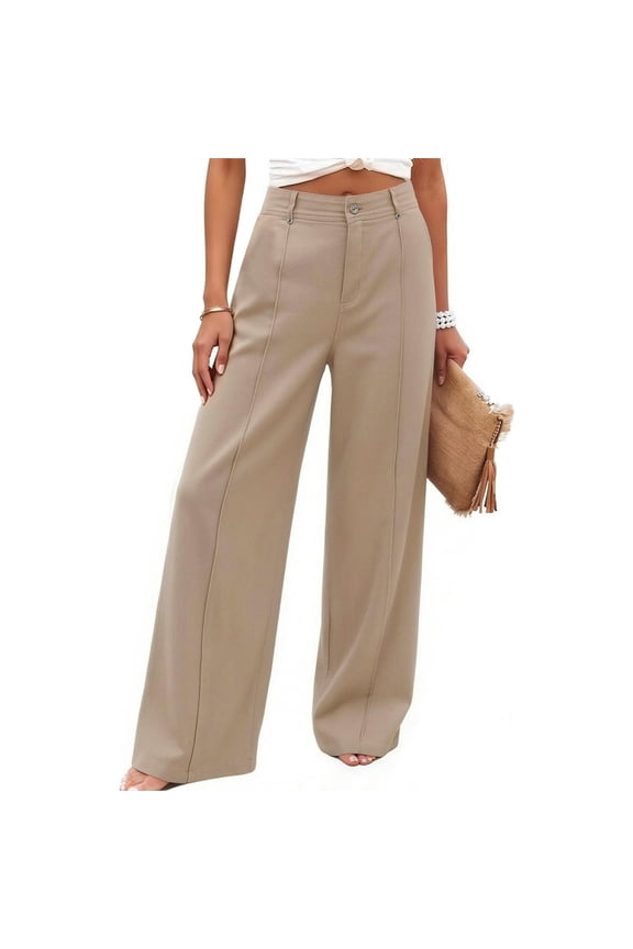 Women's Vintage Wide Leg Jeans, Low Loose Fit with Deep Pockets, Retro Denim Trousers for Boho Street | TruHer,Beige L