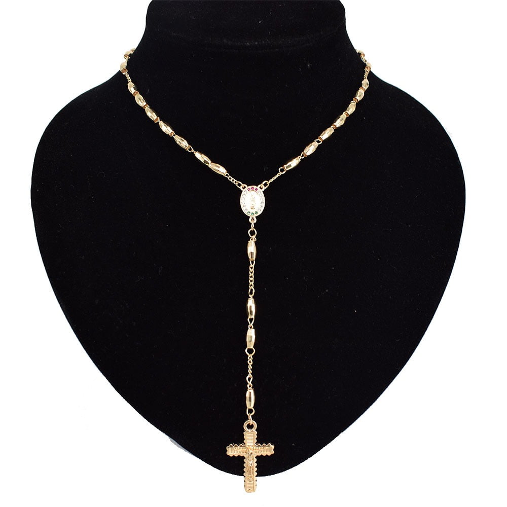 8 MM Inner Gold Rosary - la corona del rosario