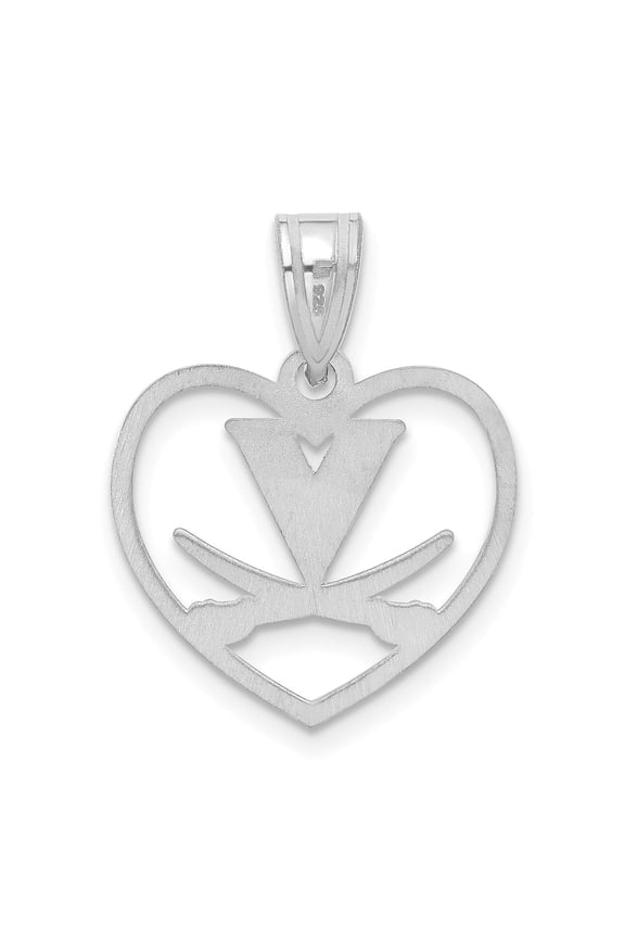 Women's Virginia Cavaliers Sterling Silver Primary Logo Heart Pendant