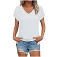 thumbnail image 1 of Women's Viscose Sleep T-Shirt V-Neck Pajamas Top, 1 of 8