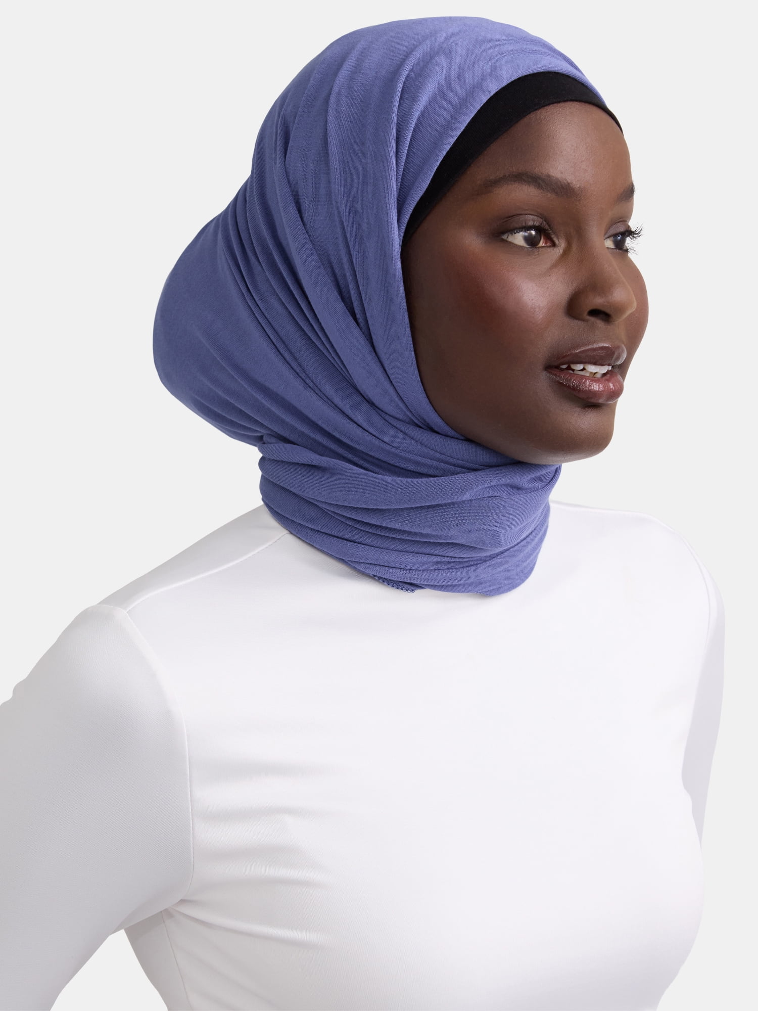 Women's Viscose Woven Flat Hijab, One Size, Blue