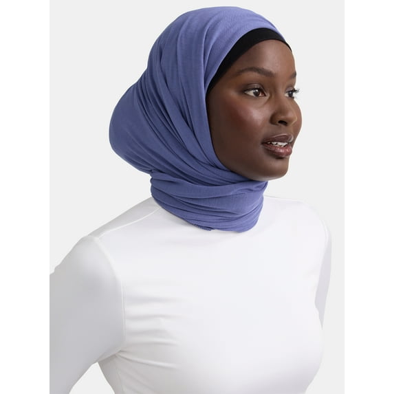 Women's Viscose Woven Flat Hijab, One Size, Blue