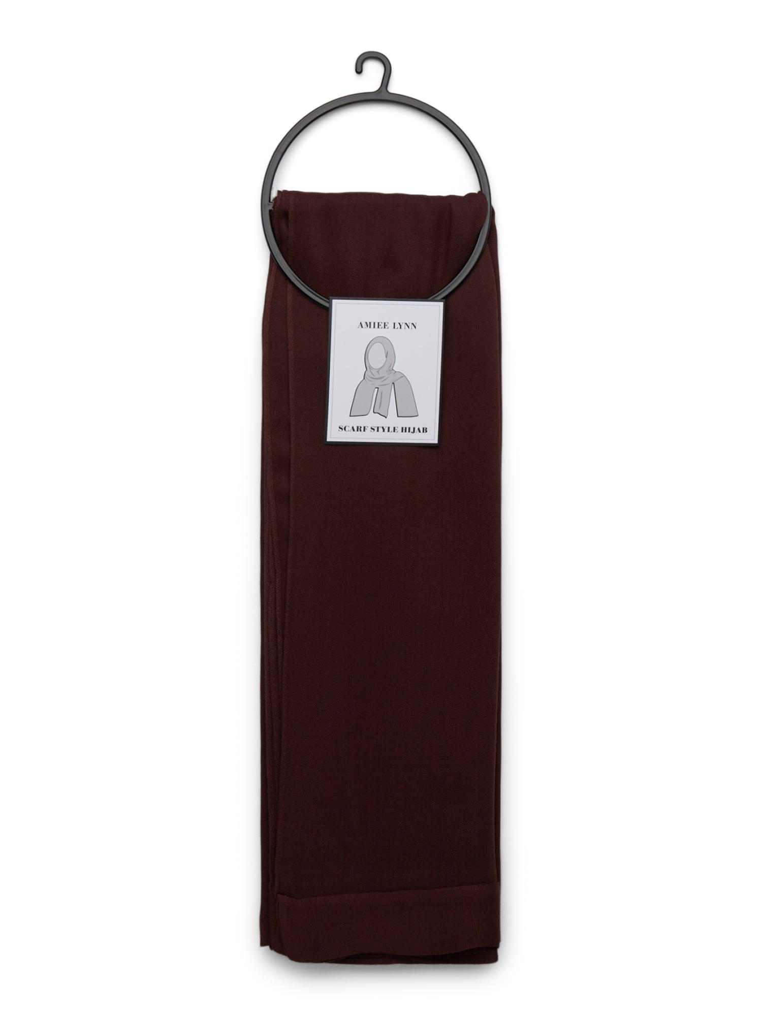 Women's Viscose Woven Flat Hijab, One Size, Chocolate