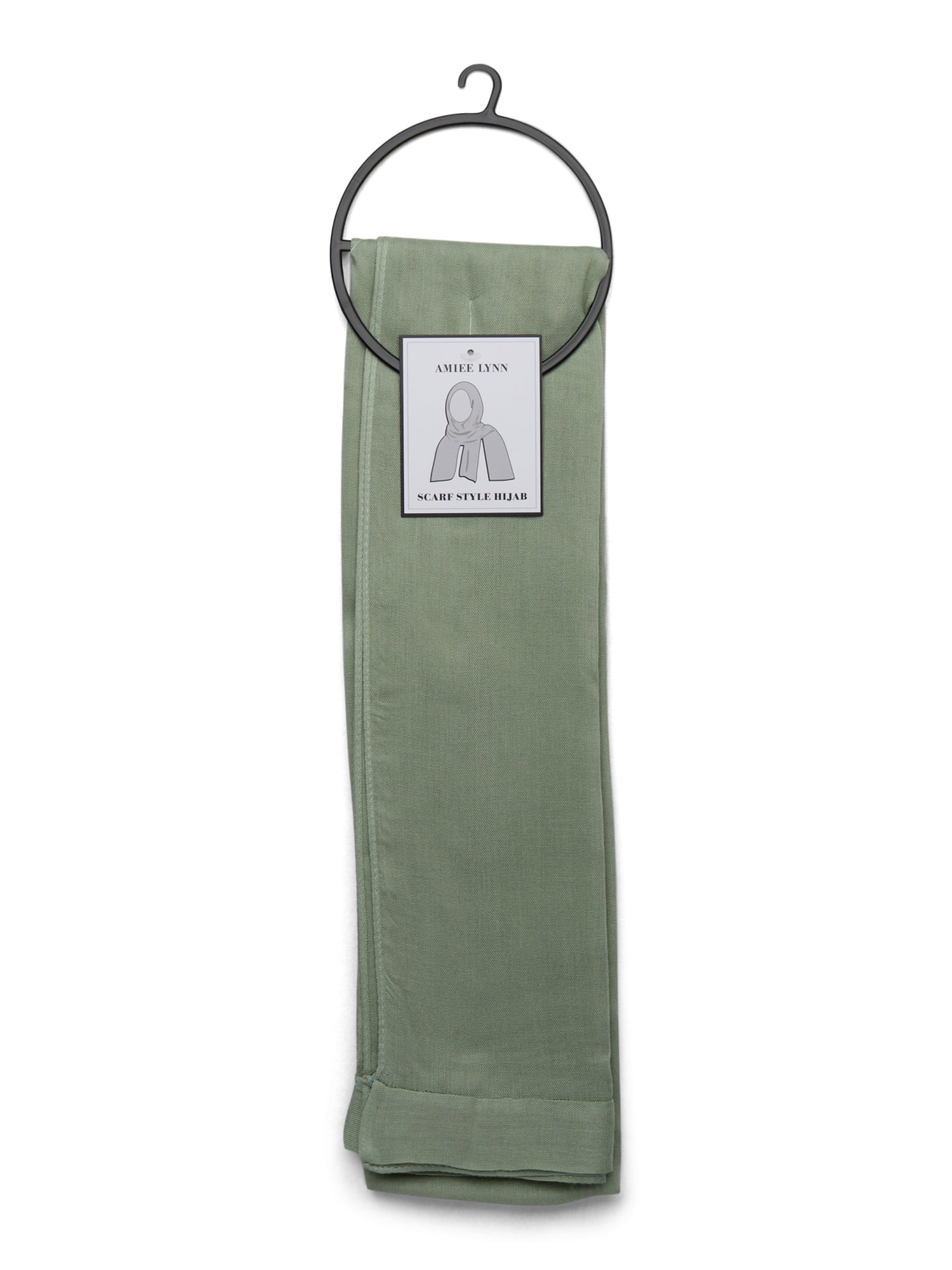 Women's Viscose Woven Flat Hijab, One Size, Sage Green