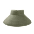 thumbnail image 1 of Women's Visor Hats Rollable Wide Brim Straw Beach Hat Sun Protection Ponytail Hats for Women Foldable Floppy (One Size, Green), 1 of 5