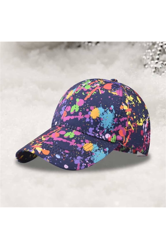 Women's Visors Tie Dyed Fabric Color Duck Hat Trend Personality Outdoor Print Breathable Mesh Hat Women's Accessories Visors