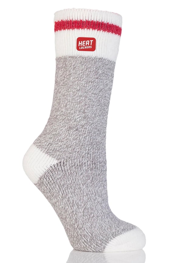 Women's WARMEST Cream Block Twist Crew Sock