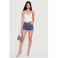 thumbnail image 1 of Women's WAX Acid Wash Denim Distressed Fixed Cuff Shorts, 1 of 4
