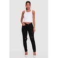 thumbnail image 1 of Women's WAX Mid Rise Distressed Skinny Jeans, 1 of 4