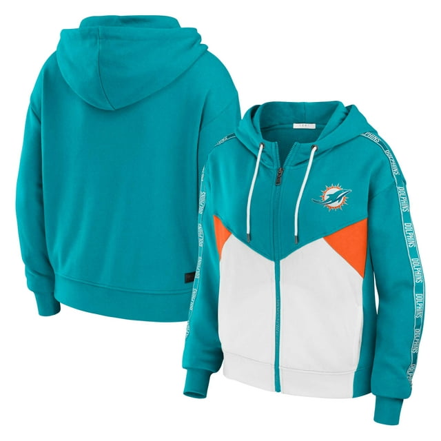 Women's WEAR by Erin Andrews Aqua/White Miami Dolphins Plus Size Color ...
