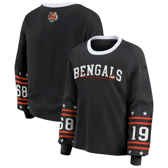 Women's WEAR by Erin Andrews Black Cincinnati Bengals Sport Long-Sleeve T-Shirt