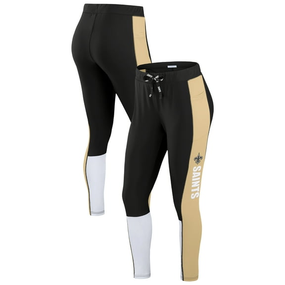 Women's WEAR by Erin Andrews Black/Gold New Orleans Saints Color-Block Leggings