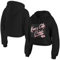 thumbnail image 1 of Women's WEAR by Erin Andrews Black Kansas City Chiefs Domestic Cropped Pullover Hoodie, 1 of 3